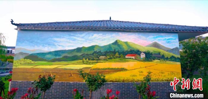 繪制好的鄉村墻繪。　寧夏文旅廳供圖